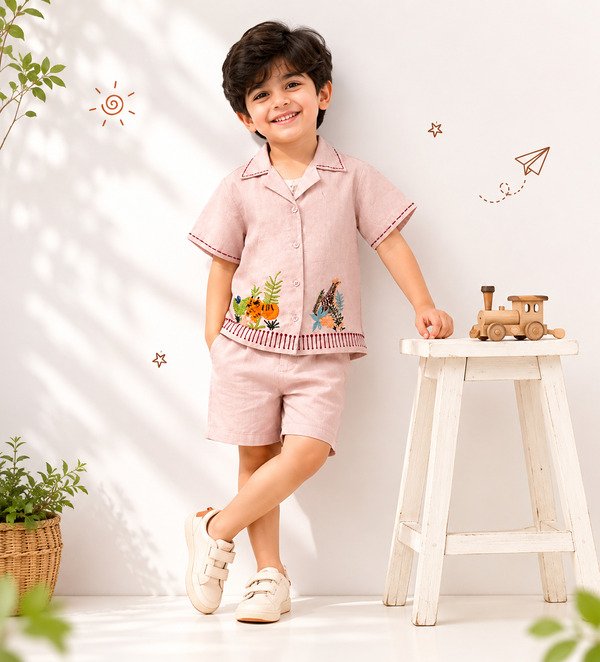 Boys Jungle Tales Linen Shirt