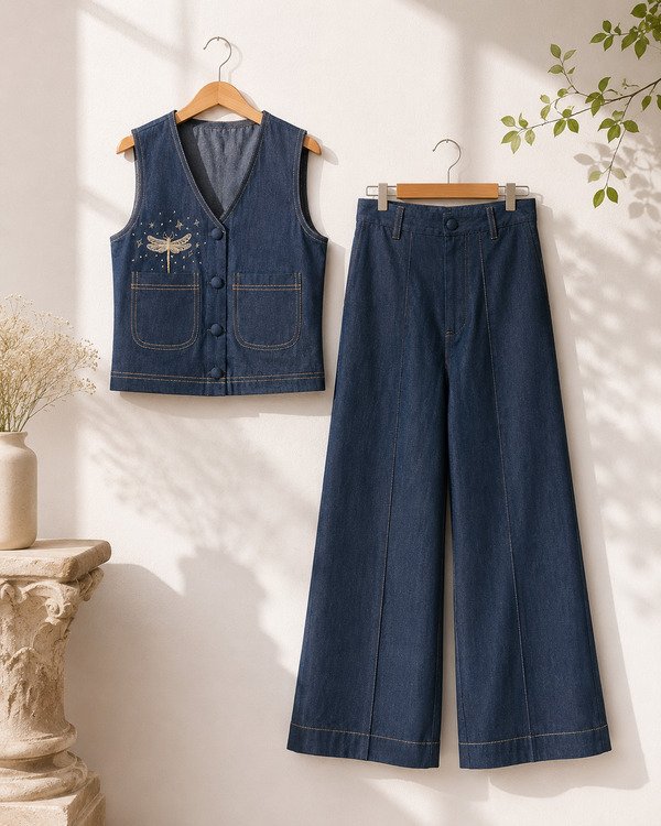 The Dragonfly Denim Waistcoat Pants