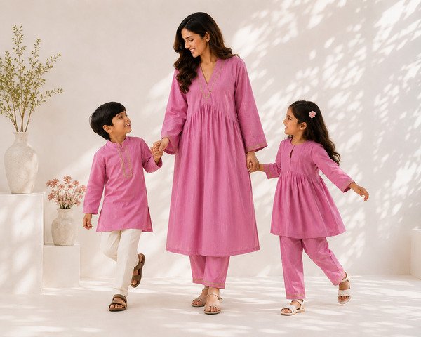 Girls Pink Pinstripe set