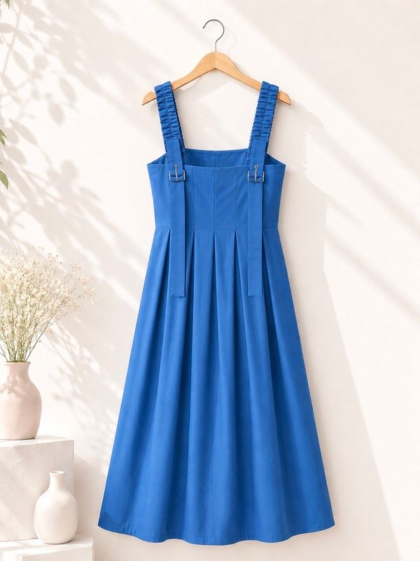Azure Breeze Pleated embellished dress