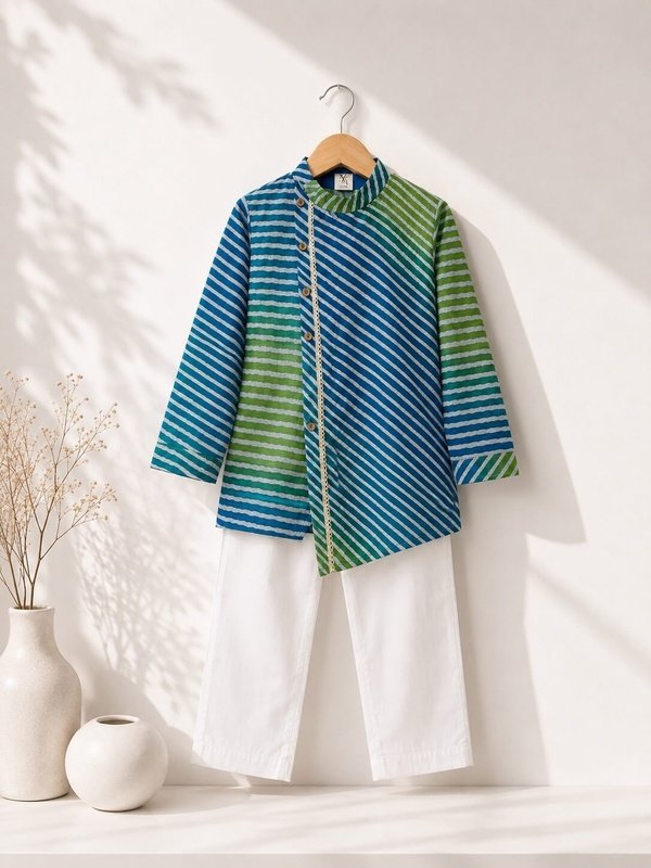 Boys Neel Leher Kurta set