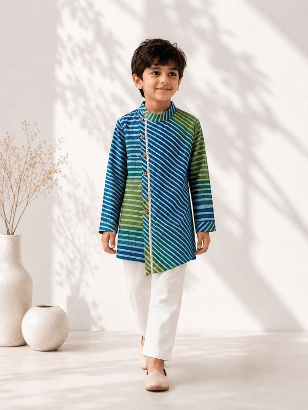 Boys Neel Leher Kurta set