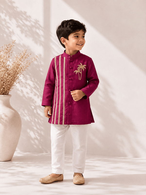 Boys Gulnaar Zari Kurta Pyjama